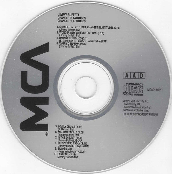 Jimmy Buffett : Changes In Latitudes, Changes In Attitudes (CD, Album, RE)