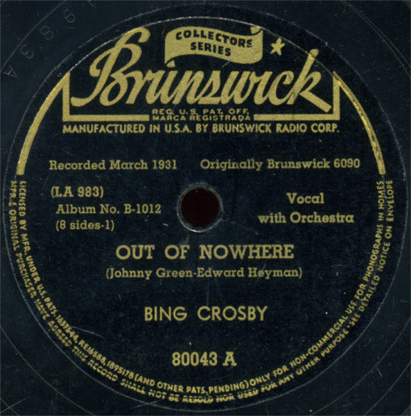 Bing Crosby : A Collection Of Early Recordings Volume I (4xShellac, 10", Album, Comp)
