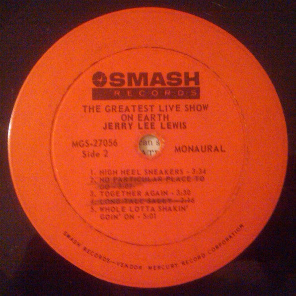 Jerry Lee Lewis : The Greatest Live Show On Earth (LP, Album, Mono)