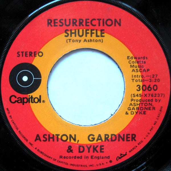 Ashton, Gardner & Dyke : Resurrection Shuffle (7", Single)