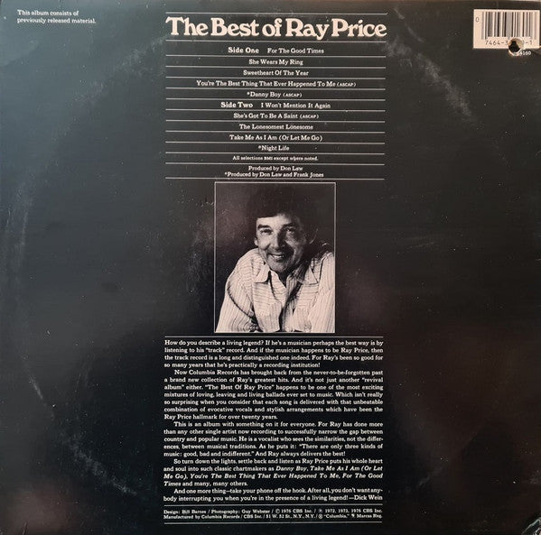 Ray Price : The Best Of Ray Price (LP, Comp)
