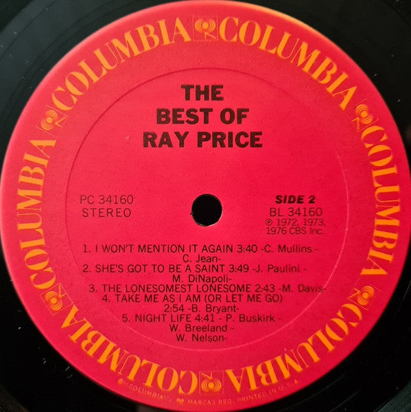 Ray Price : The Best Of Ray Price (LP, Comp)