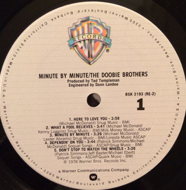 The Doobie Brothers : Minute By Minute (LP, Album, Club, CTH)