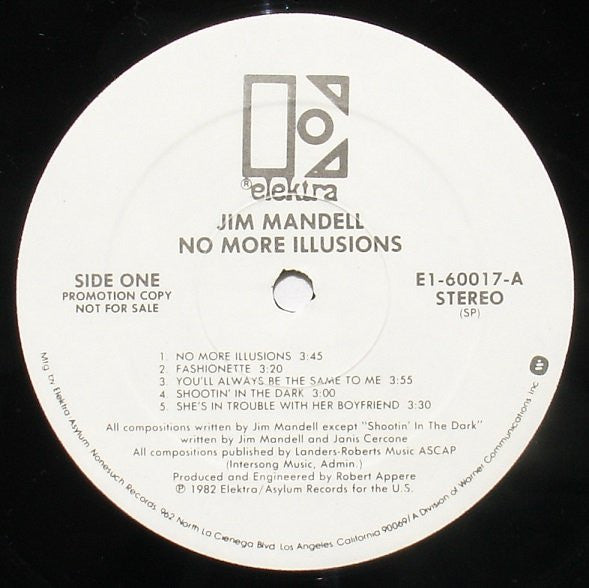 Jim Mandell : No More Illusions (LP, Album, Promo)
