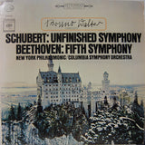 Bruno Walter, Franz Schubert, Ludwig van Beethoven, New York Philharmonic / Columbia Symphony Orchestra : Schubert: Unfinished Symphony / Beethoven: Fifth Symphony (2xLP, Comp, Bon)