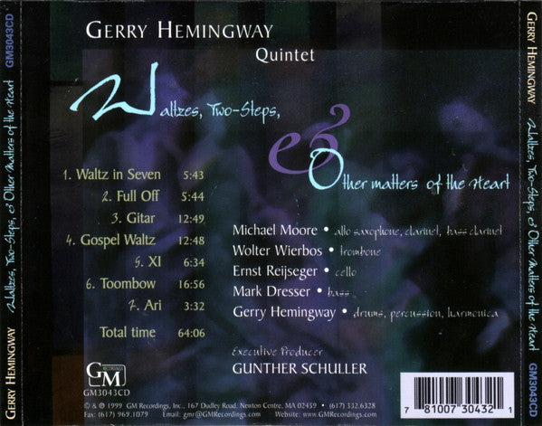 Gerry Hemingway Quintet : Waltzes, Two-Steps & Other Matters Of The Heart (CD, Album)