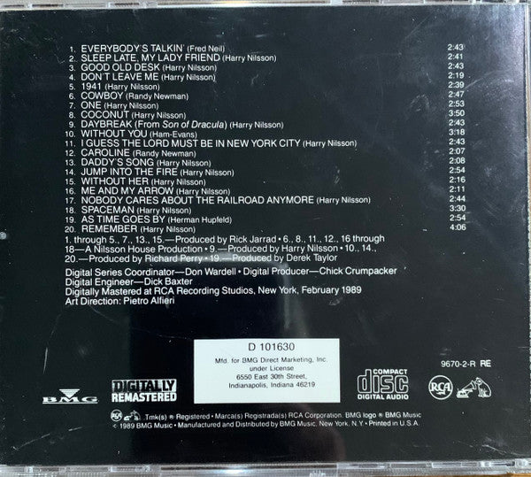 Harry Nilsson : All Time Greatest Hits (CD, Comp, Club, RM)
