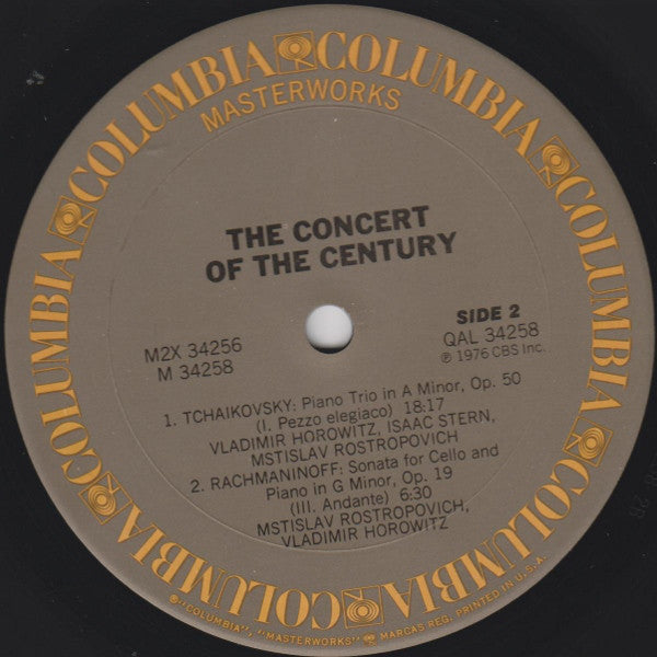 Leonard Bernstein, Dietrich Fischer-Dieskau, Vladimir Horowitz, Yehudi Menuhin, Mstislav Rostropovich, Isaac Stern, The Oratorio Society, Members Of The New York Philharmonic : Concert Of The Century (2xLP, Album, Quad + Box, Quad)