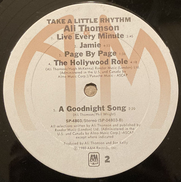 Ali Thomson : Take A Little Rhythm (LP, Album, Ter)