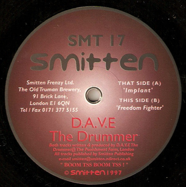 D.A.V.E. The Drummer : Implant / Freedom Fighter (12")