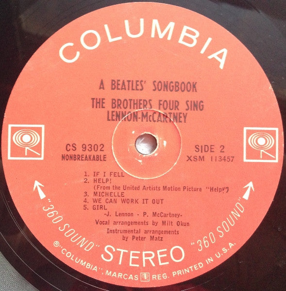 The Brothers Four Sing Lennon/McCartney* : A Beatles Songbook (LP, Album)