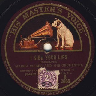 Marek Weber Und Sein Orchester : Salut D'Amour / I Kiss Your Lipps (Shellac, 10")