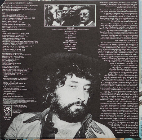 Tompall And His Outlaw Band : The Great Tompall And His Outlaw Band (LP, Album)