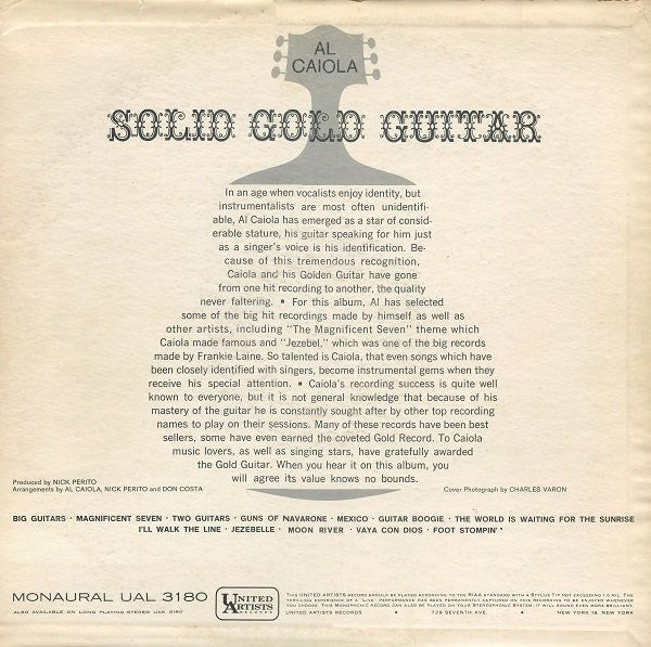Al Caiola : Solid Gold Guitar (LP, Comp, Mono)