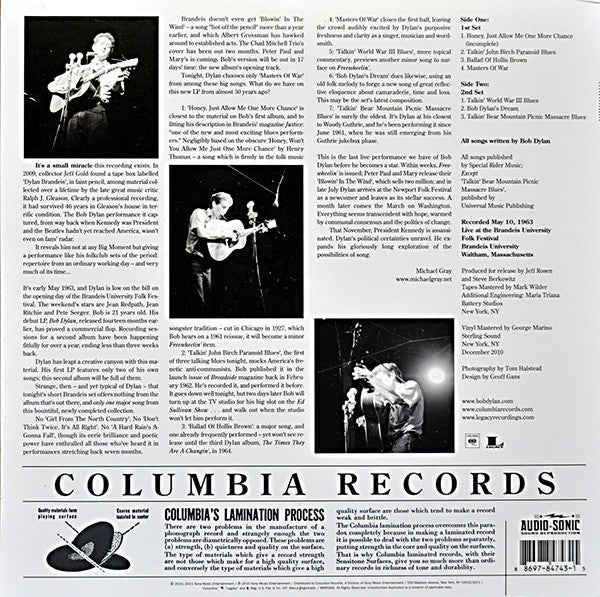 Bob Dylan : In Concert - Brandeis University 1963 (LP, Album, RSD, Mono, 180)