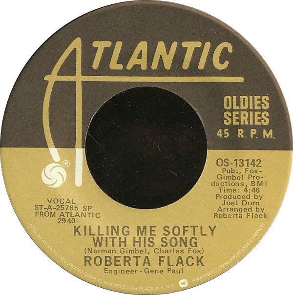 Roberta Flack : Killing Me Softly With His Song / Trade Winds (7", RE)