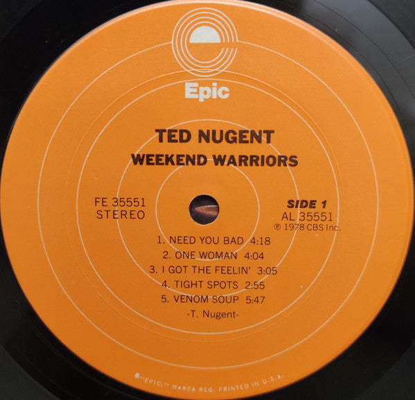 Ted Nugent : Weekend Warriors (LP, Album, Jac)