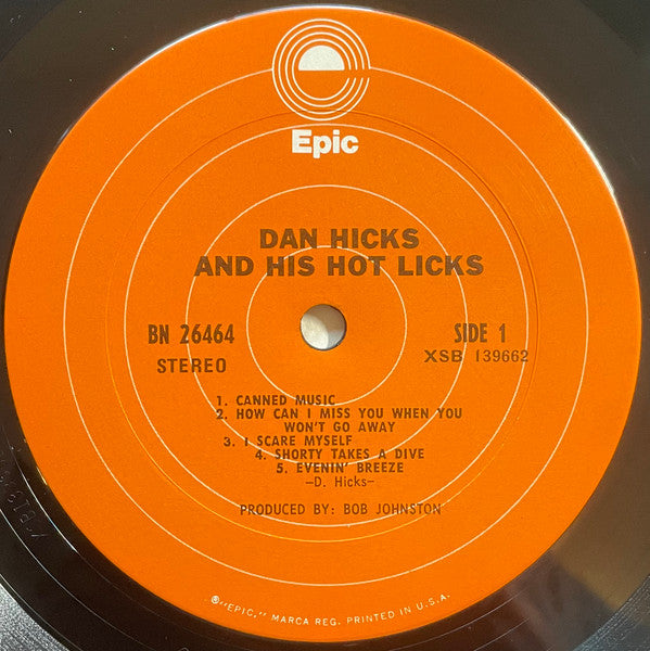 Dan Hicks And His Hot Licks : Original Recordings (LP, Album, RP, Ter)