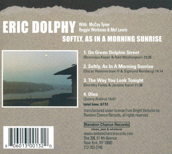 Eric Dolphy : Softly, As In A Morning Sunrise (CD, Album, RE, RM)