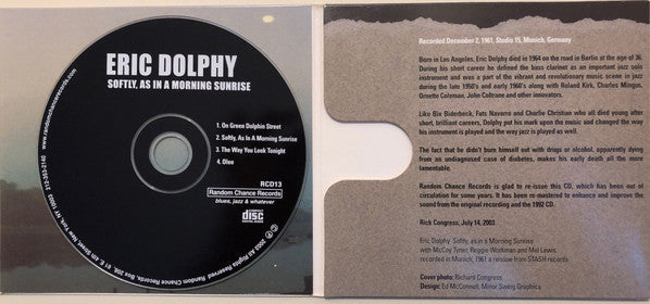 Eric Dolphy : Softly, As In A Morning Sunrise (CD, Album, RE, RM)
