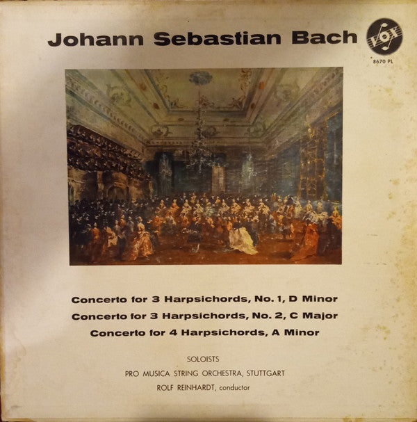 Johann Sebastian Bach - Helma Elsner, Renate Noll, Franzpeter Goebels, Willy Spilling, Pro Musica Orchestra Stuttgart Conductor Rolf Reinhardt : Harpsichord Concerti (LP, Album, Mono, RP)