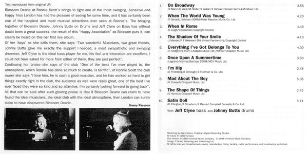 Blossom Dearie : Blossom Time At Ronnie Scott's (CD, Album, RE)