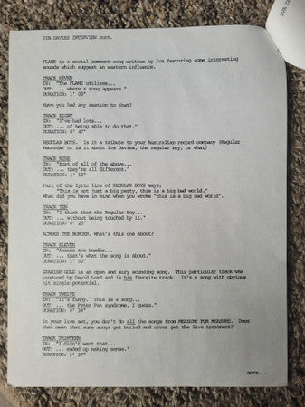 Icehouse : Cross The Border (Steal Love) / Iva Davies Interview (12", Promo, Pit)