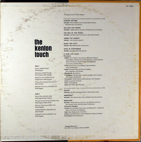 Stan Kenton : The Kenton Touch (LP, Album)