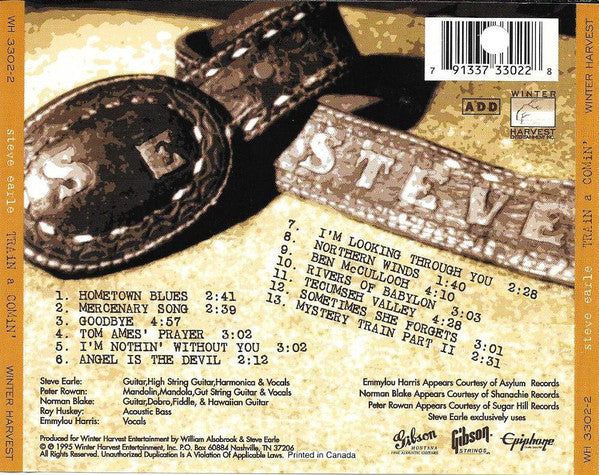 Steve Earle : Train A Comin' (CD, Album)