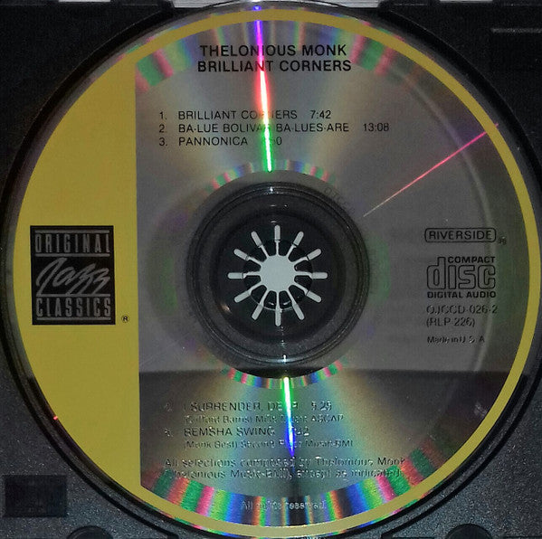Thelonious Monk With Sonny Rollins, Ernie Henry And Clark Terry : Brilliant Corners (CD, Album, RE, RM)