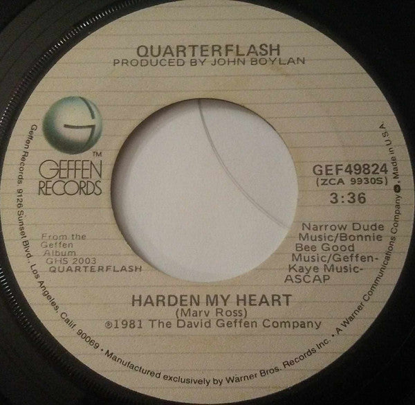 Quarterflash : Harden My Heart (7", Single, Win)