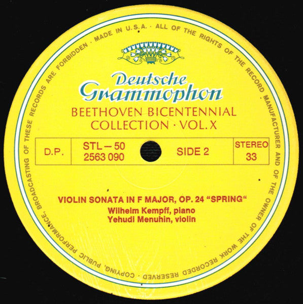 Beethoven* : Beethoven Bicentennial Collection, Music For Violin And Cello, Vol. X (5xLP, © D + Box, Comp, Box)