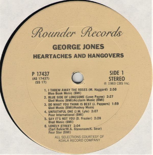 George Jones (2) : Heartaches & Hangovers (LP, Comp)