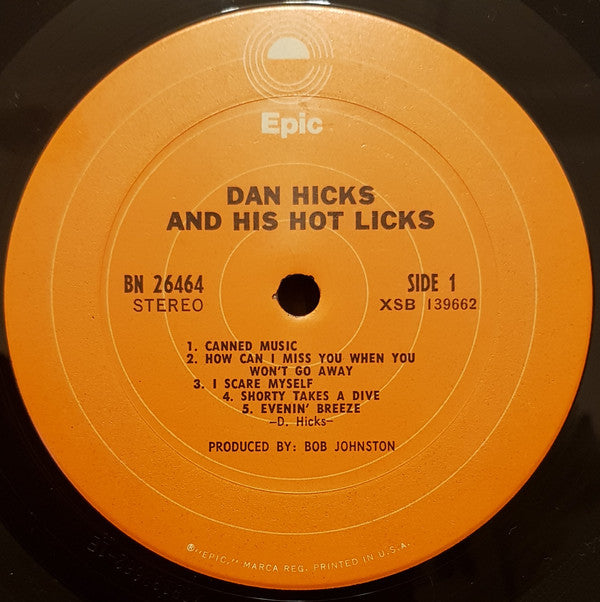Dan Hicks And His Hot Licks : Original Recordings (LP, Album, Ora)