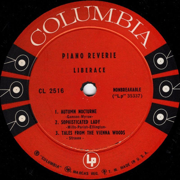 Liberace : Piano Reverie (10", Album, Mono)