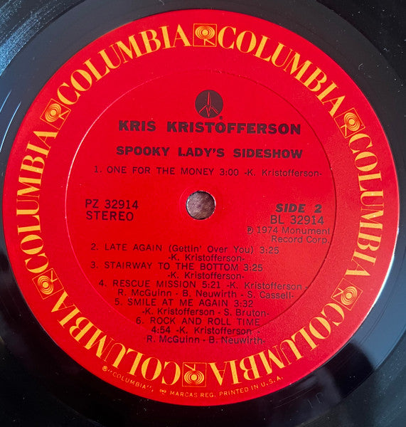 Kris Kristofferson : Spooky Lady's Sideshow (LP, Album, Ter)