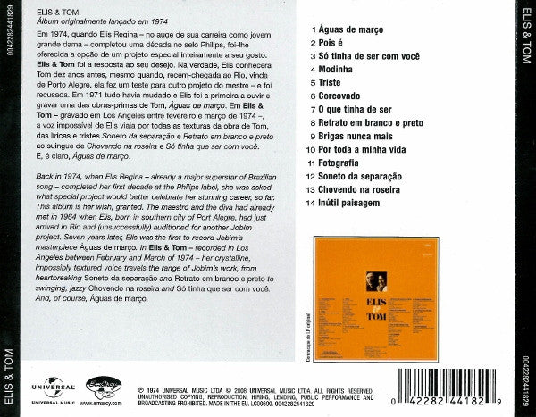 Elis Regina & Antonio Carlos Jobim : Elis & Tom (CD, Album, RE, RM)
