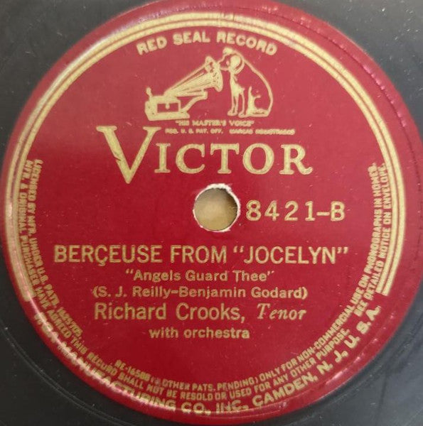 Richard Crooks (2) : Manon / Jocelyn (Shellac, 12")