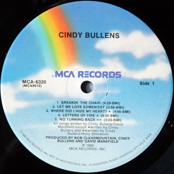 Cindy Bullens : Cindy Bullens (LP, Album, Pin)