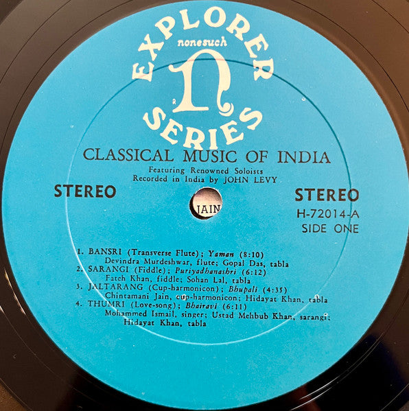 John Levy (2) : Classical Music Of India (LP, RE)