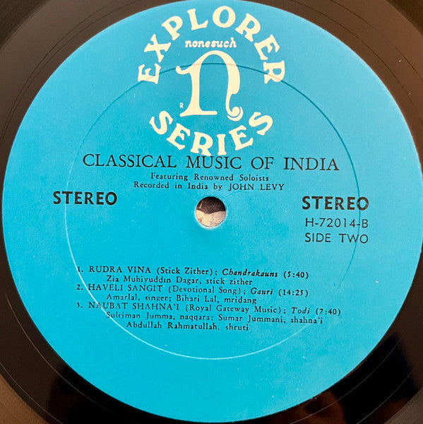 John Levy (2) : Classical Music Of India (LP, RE)