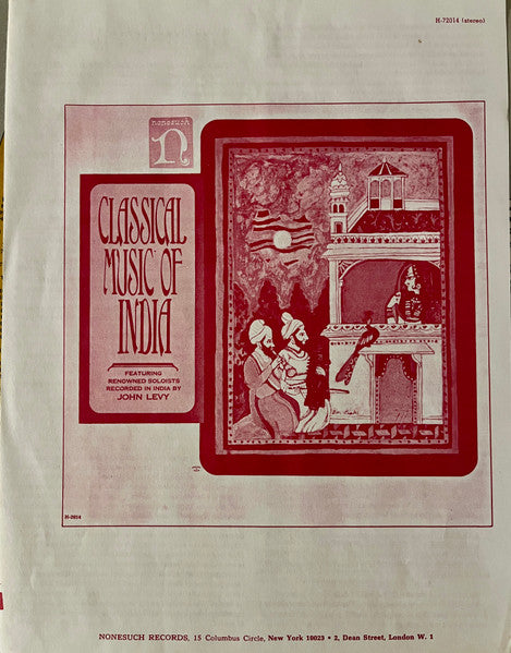 John Levy (2) : Classical Music Of India (LP, RE)
