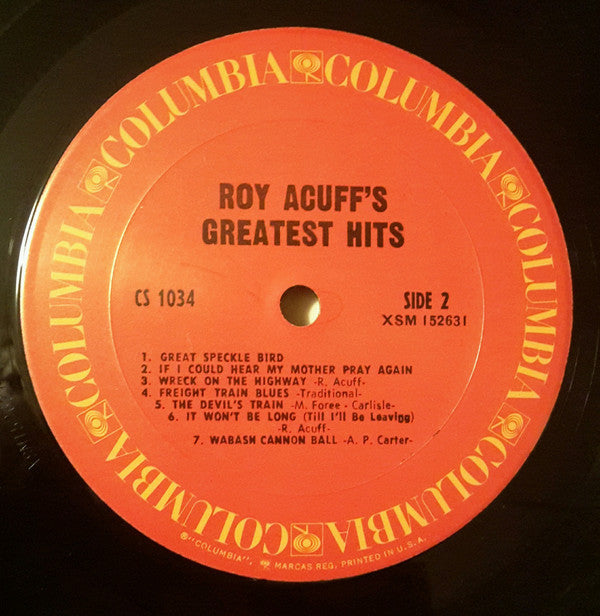 Roy Acuff : Roy Acuff's Greatest Hits (LP, Comp, RE, Ter)