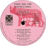 Ray Burton (2) & Gino Cunico : Strive, Seek, Find (LP, Album, Promo, pin)