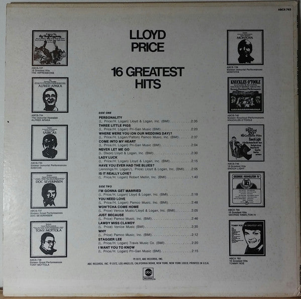 Lloyd Price : 16 Greatest Hits (LP, Comp)