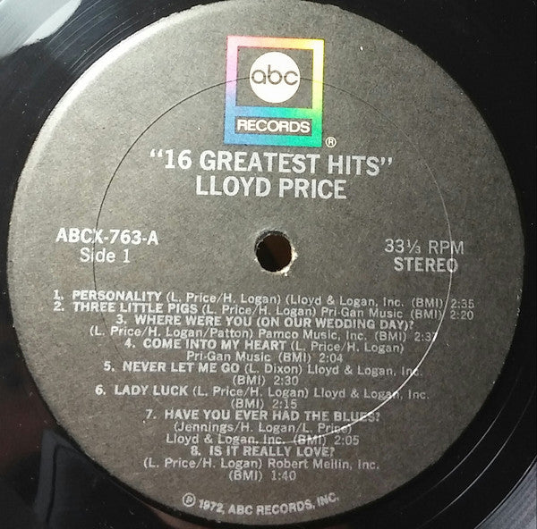 Lloyd Price : 16 Greatest Hits (LP, Comp)