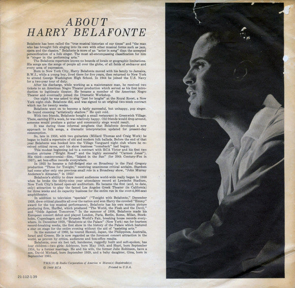 Harry Belafonte / Nana Mouskouri : An Evening With Belafonte / Mouskouri (LP, Album)