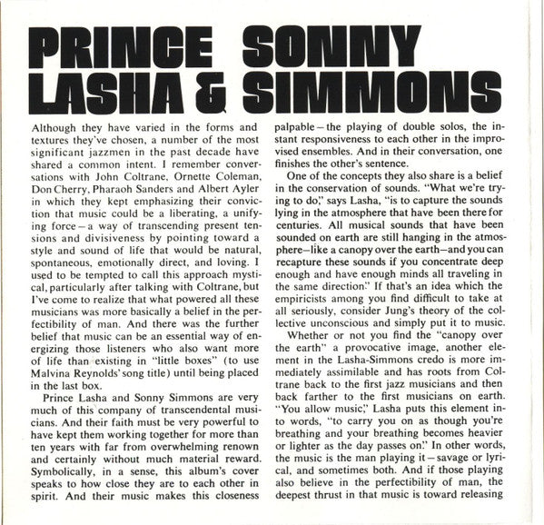 Prince Lasha & Sonny Simmons : Firebirds (CD, Album, Ltd, RE, RM)