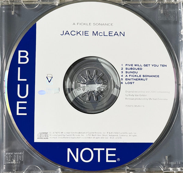 Jackie McLean : A Fickle Sonance (CD, Album, RE, RM)