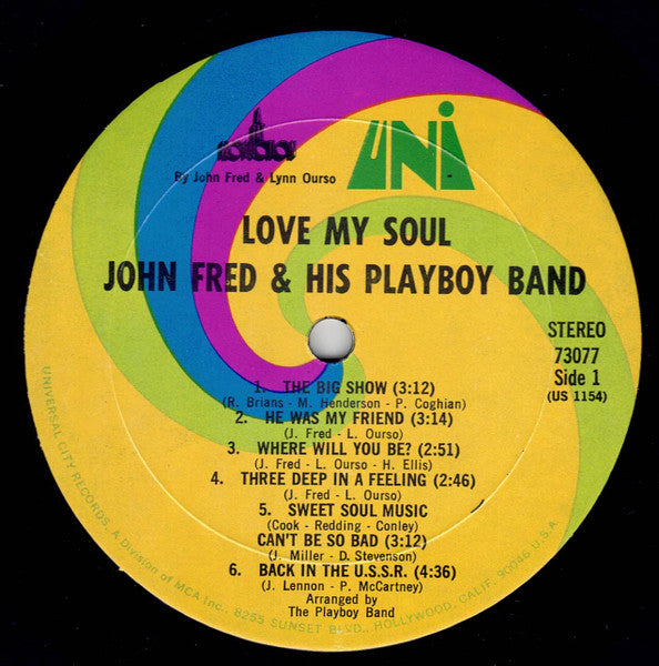 John Fred & His Playboy Band : Love My Soul (LP, Album, Mon)